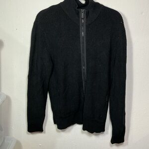 Calvin Klein Men's Black Zip-Up Sweater